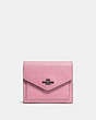 COACH®,SMALL WALLET,Leather,Dark Gunmetal/Dusty Rose,Front View
