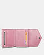 COACH®,SMALL WALLET,Leather,Dark Gunmetal/Dusty Rose,Inside View,Top View