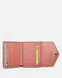 COACH®,SMALL WALLET,Leather,Dark Gunmetal/Melon,Inside View,Top View