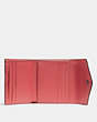 COACH®,SMALL WALLET,Leather,Gunmetal/Washed Red,Inside View,Top View