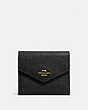 COACH®,SMALL WALLET,Leather,Light Gold/Black,Front View