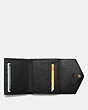 COACH®,SMALL WALLET,Leather,Light Gold/Black,Inside View,Top View