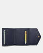 COACH®,SMALL WALLET,Leather,Light Gold/Navy,Inside View,Top View