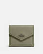 COACH®,SMALL WALLET,Leather,Pewter/Light Fern,Front View