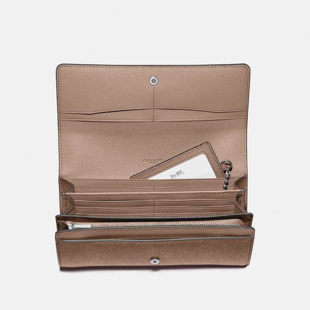 COACH®,フラップ ウォレット クロスグレイン レザー,ﾄｰﾌﾟ