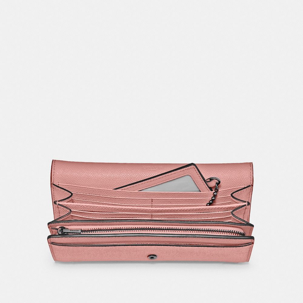 COACH®,フラップ ウォレット クロスグレイン レザー,