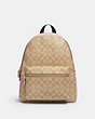 COACH®,CHARLIE BACKPACK IN SIGNATURE CANVAS,pvc,Gold/Light Khaki Blossom,Front View
