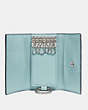 COACH®,SIX RING KEY CASE,pusplitleather,Silver/Light Turquoise,Inside View,Top View