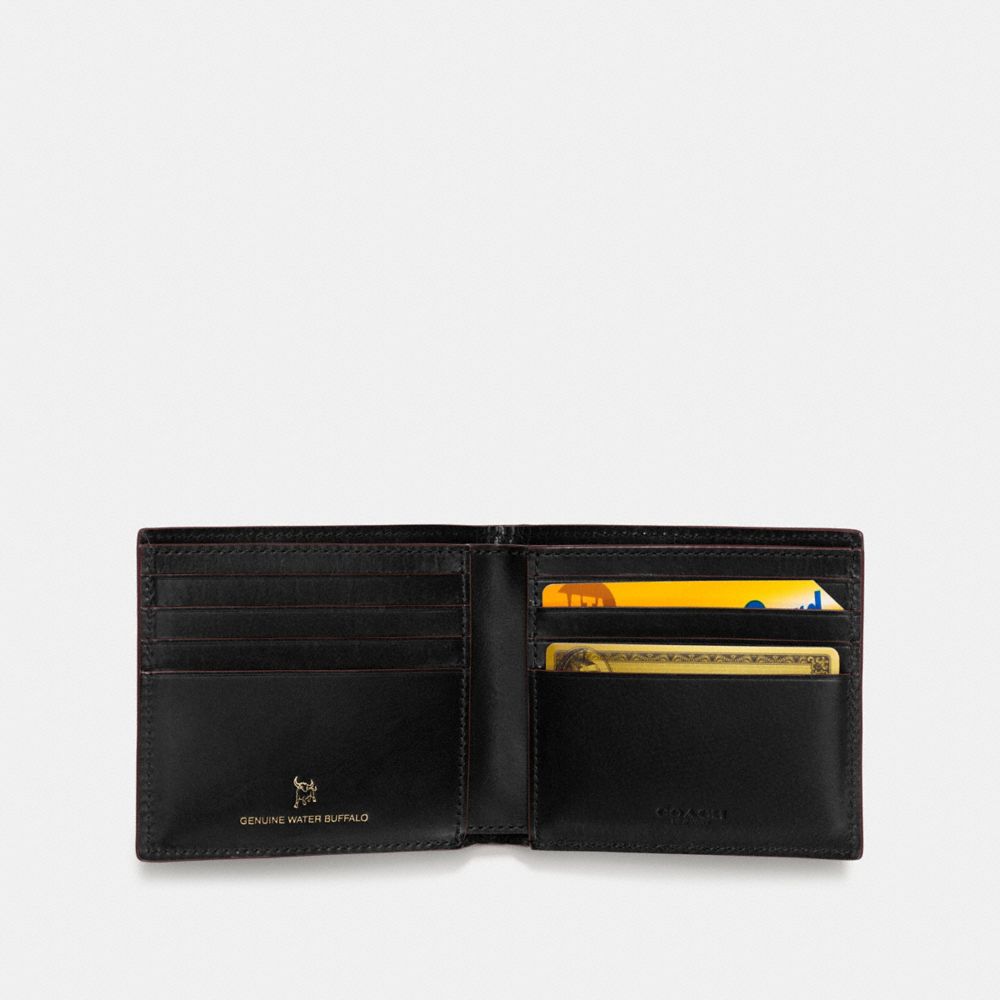COACH®,BOXED DOUBLE BILLFOLD WALLET,Mini,Black,Inside View,Top View