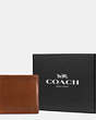 COACH®,BOXED DOUBLE BILLFOLD WALLET,Mini,Dark Saddle,Front View