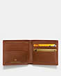 COACH®,BOXED DOUBLE BILLFOLD WALLET,Leather,Mini,Dark Saddle,Inside View,Top View