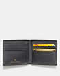 COACH®,BOXED DOUBLE BILLFOLD WALLET,Leather,GRAPHITE,Inside View,Top View