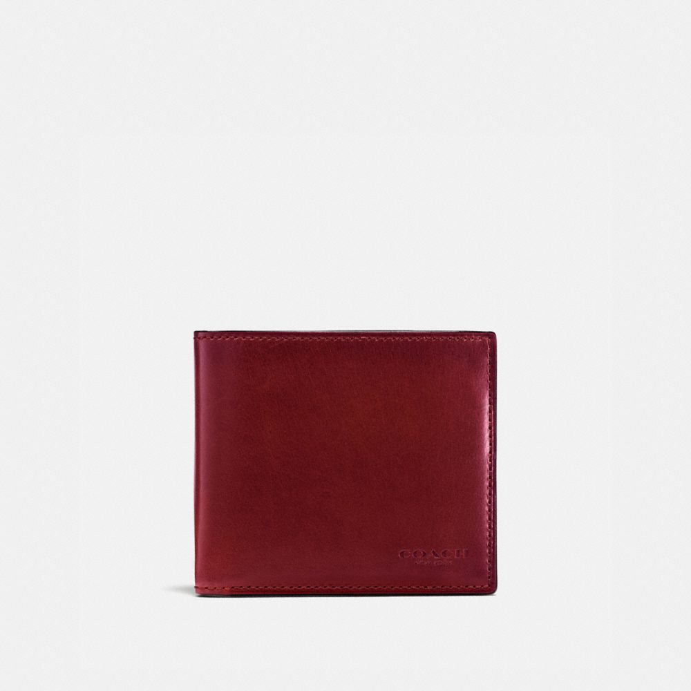 COACH®,BOXED DOUBLE BILLFOLD WALLET,Mini,RUST,Front View