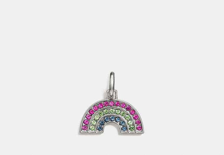 COACH®,RAINBOW CHARM,Metal,Silver/Multi,Front View