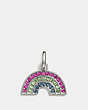 COACH®,RAINBOW CHARM,Metal,Silver/Multi,Front View