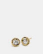 COACH®,DAISY RIVET STONE STUD EARRINGS,Plated Brass,Gold,Front View