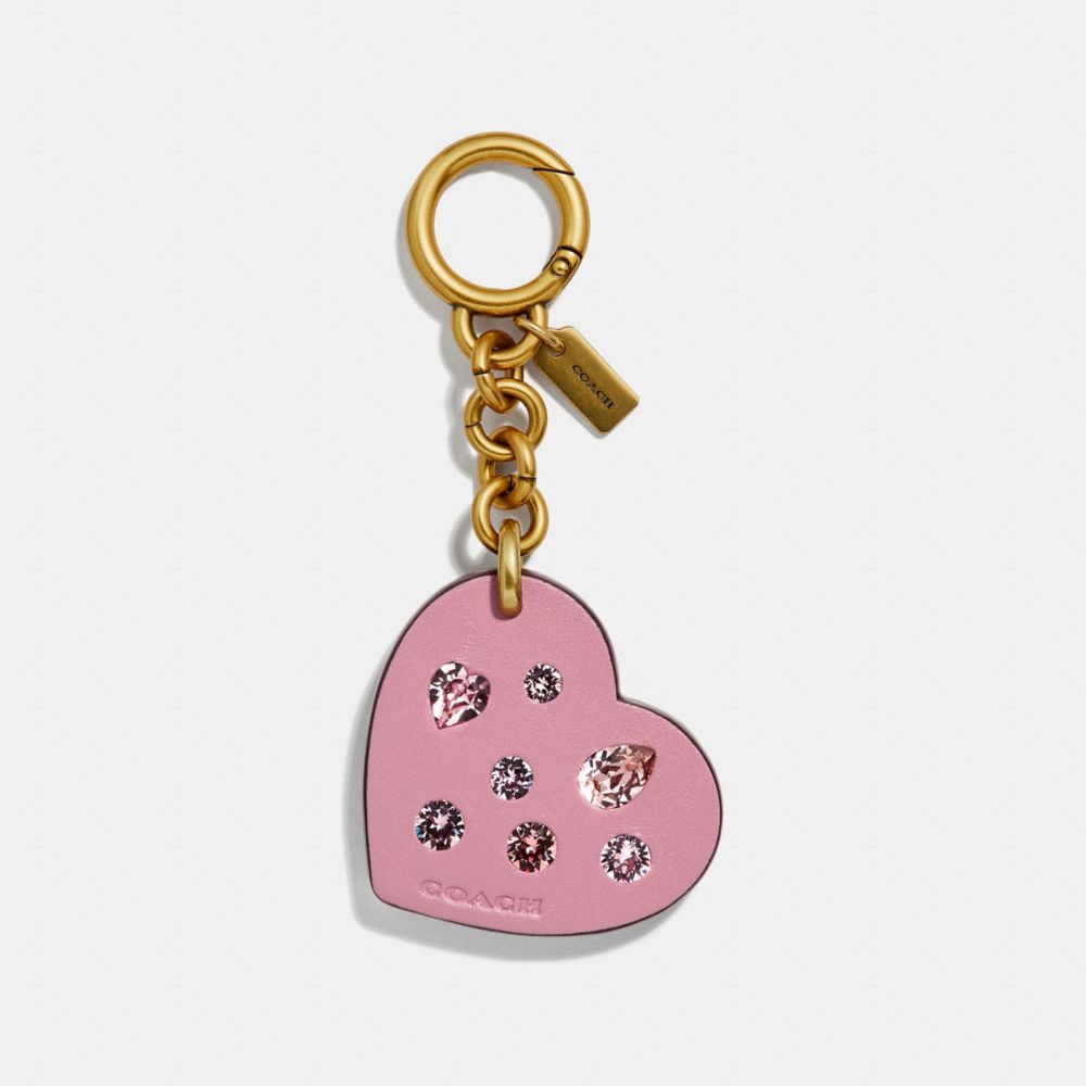 Heart On Heart bag Charm keychain fob Clip on purse Pink Y2K Style Handmade