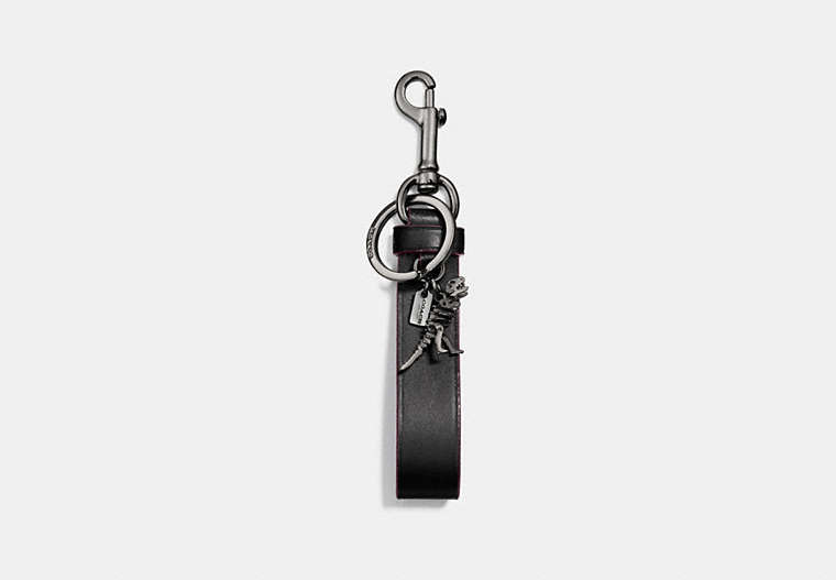 COACH®,CHARM LOOP,Mixed Material,Black/Black 2,Front View