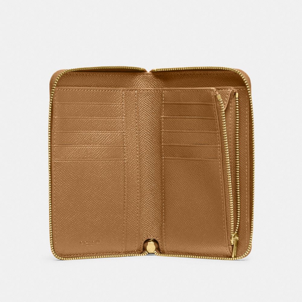 COACH Medium Zip Around Wallet in Crossgrain Leather