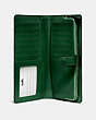 COACH®,SKINNY WALLET,Calf Leather,Mini,Brass/Evergreen,Inside View,Top View