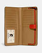 COACH®,SKINNY WALLET,Calf Leather,Mini,Brass/Red Orange,Inside View,Top View