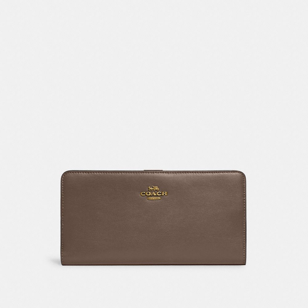 Coach skinny 2025 leather wallet