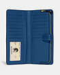 COACH®,SKINNY WALLET,Calf Leather,Mini,Brass/Blue,Inside View,Top View