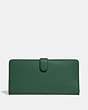COACH®,SKINNY WALLET,Calf Leather,Mini,Brass/Everglade,Back View