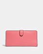 COACH®,SKINNY WALLET,Calf Leather,Mini,Brass/Taffy,Back View