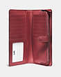 COACH®,SKINNY WALLET,Calf Leather,Mini,Gunmetal/Washed Red,Inside View,Top View