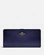 COACH®,SKINNY WALLET,Mini,Gold/Cadet,Front View