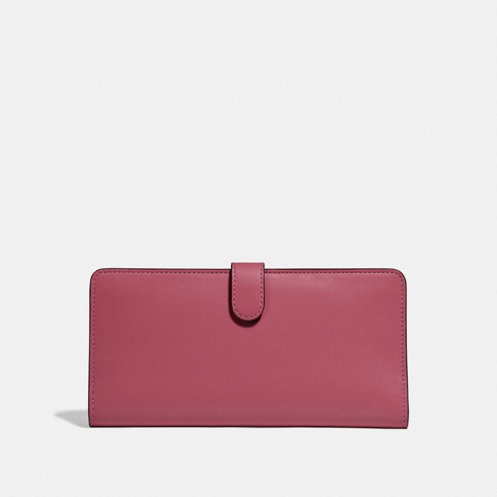 COACH®,SKINNY WALLET,Mini,Gold/Dusty Pink,Back View
