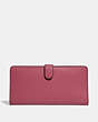 COACH®,SKINNY WALLET,Calf Leather,Mini,Gold/Dusty Pink,Back View