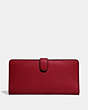 COACH®,SKINNY WALLET,Calf Leather,Mini,Gold/Deep Red,Back View