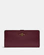 COACH®,SKINNY WALLET,Calf Leather,Mini,Gold/Vintage Mauve,Front View