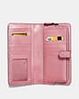 COACH®,SKINNY WALLET,Calf Leather,Mini,Gunmetal/True Pink,Inside View,Top View