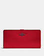 COACH®,SKINNY WALLET,Calf Leather,Mini,Gunmetal/Red Apple,Front View
