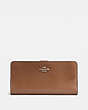 COACH®,SKINNY WALLET,Calf Leather,Mini,1941 Saddle/Light Gold,Front View