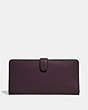 COACH®,SKINNY WALLET,Calf Leather,Mini,Light Gold/Oxblood,Back View