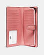 COACH®,SKINNY WALLET,Calf Leather,Mini,Silver/Bright Coral,Inside View,Top View