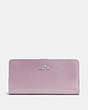 COACH®,SKINNY WALLET,Mini,Silver/Jasmine,Front View