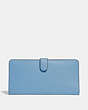 COACH®,SKINNY WALLET,Calf Leather,Mini,Silver/Slate,Back View