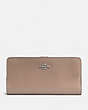 COACH®,SKINNY WALLET,Calf Leather,Mini,Silver/Stone,Front View