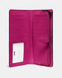 COACH®,SKINNY WALLET,Calf Leather,Mini,Pewter/Cerise,Inside View,Top View