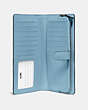 COACH®,SKINNY WALLET,Calf Leather,Mini,Pewter/Azure,Inside View,Top View