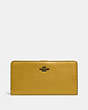 COACH®,SKINNY WALLET,Calf Leather,Mini,Pewter/Flax,Front View