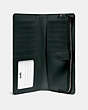COACH®,SKINNY WALLET,Calf Leather,Mini,Pewter/Pine Green,Inside View,Top View