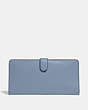 COACH®,SKINNY WALLET,Calf Leather,Mini,Pewter/Bluebell,Back View