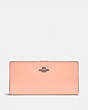 COACH®,SKINNY WALLET,Calf Leather,Mini,Pewter/Faded Blush,Front View