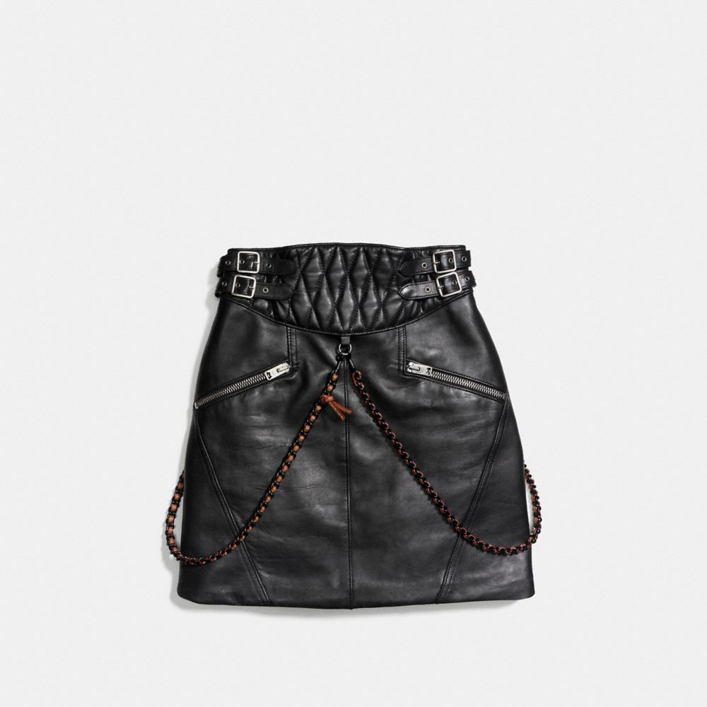 Belted Moto Skirt